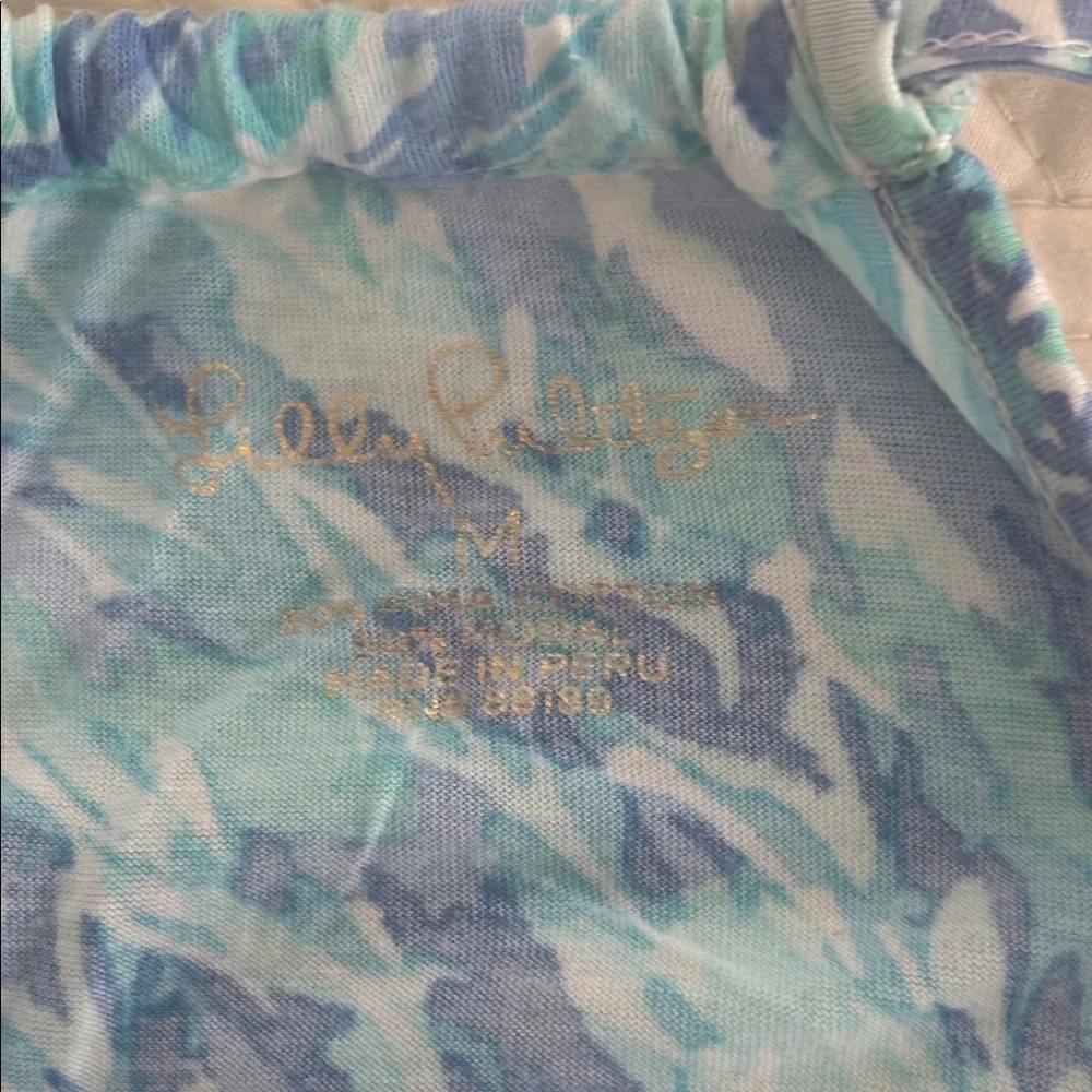 Lilly Pulitzer Aqua and White Patterned Top - Picture 3 of 4